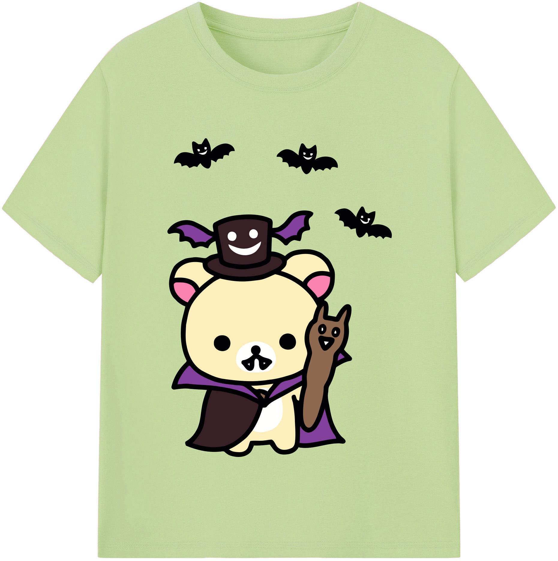 （画像用） リラックマ リラックマ キイロイトリ Rilakkuma Korilakkuma Kiiroitori 綿100％半袖Tシャツ（フロントプリント）